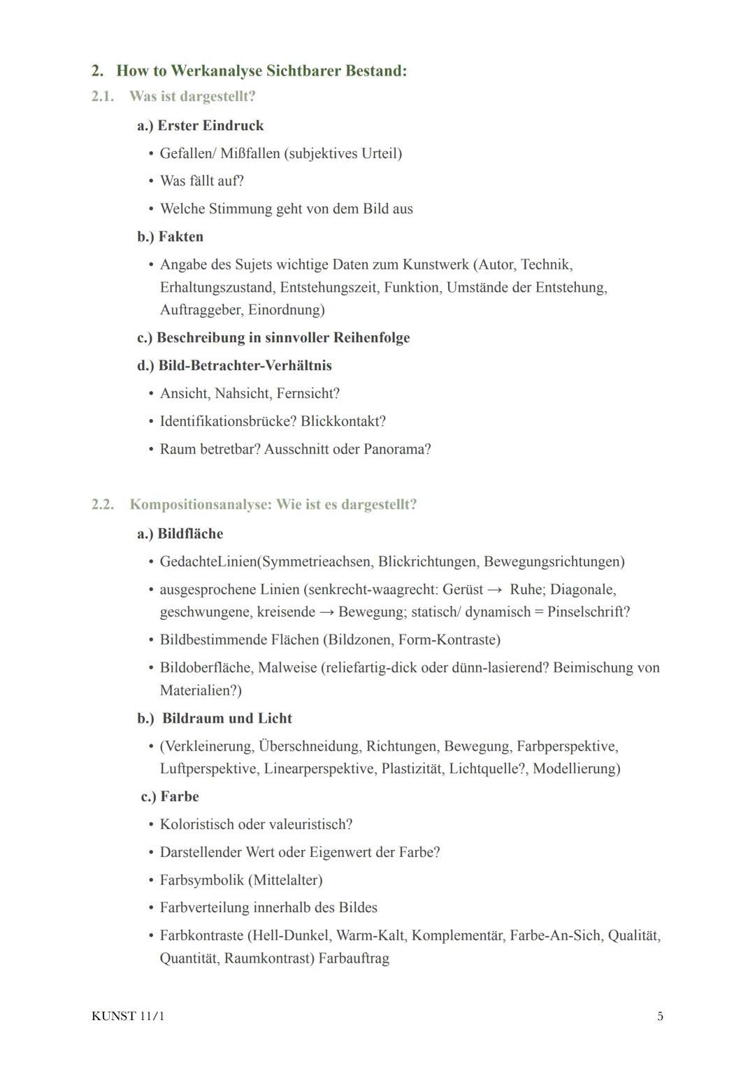 @diedamitlernzetteln
Kunst Klausur 11/1
1. Fachbegriffe
2. How to Werkanalyse Sichtbarer Bestand:
2.1. Was ist dargestellt?
2.2. Komposition