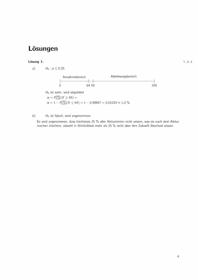 Inhaltsverzeichnis
1 Stochastik
1.1 Hypothesentests
Lösungen
1
1
4 1 Stochastik
1.1 Hypothesentests
Ein Mitarbeiter einer Elektronikfirma so