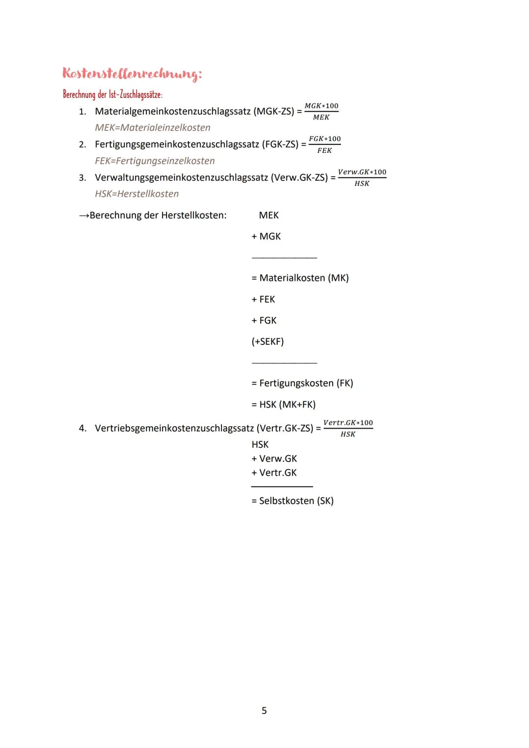 FORMELSAMMLUNG
BWL INHALT
Internes Rechnungswesen:
Buchführung:
KLR:
Kostenanalyse..
Beschäftigungsgrad:
Gesamtkosten (K):.
Stückkosten (k).