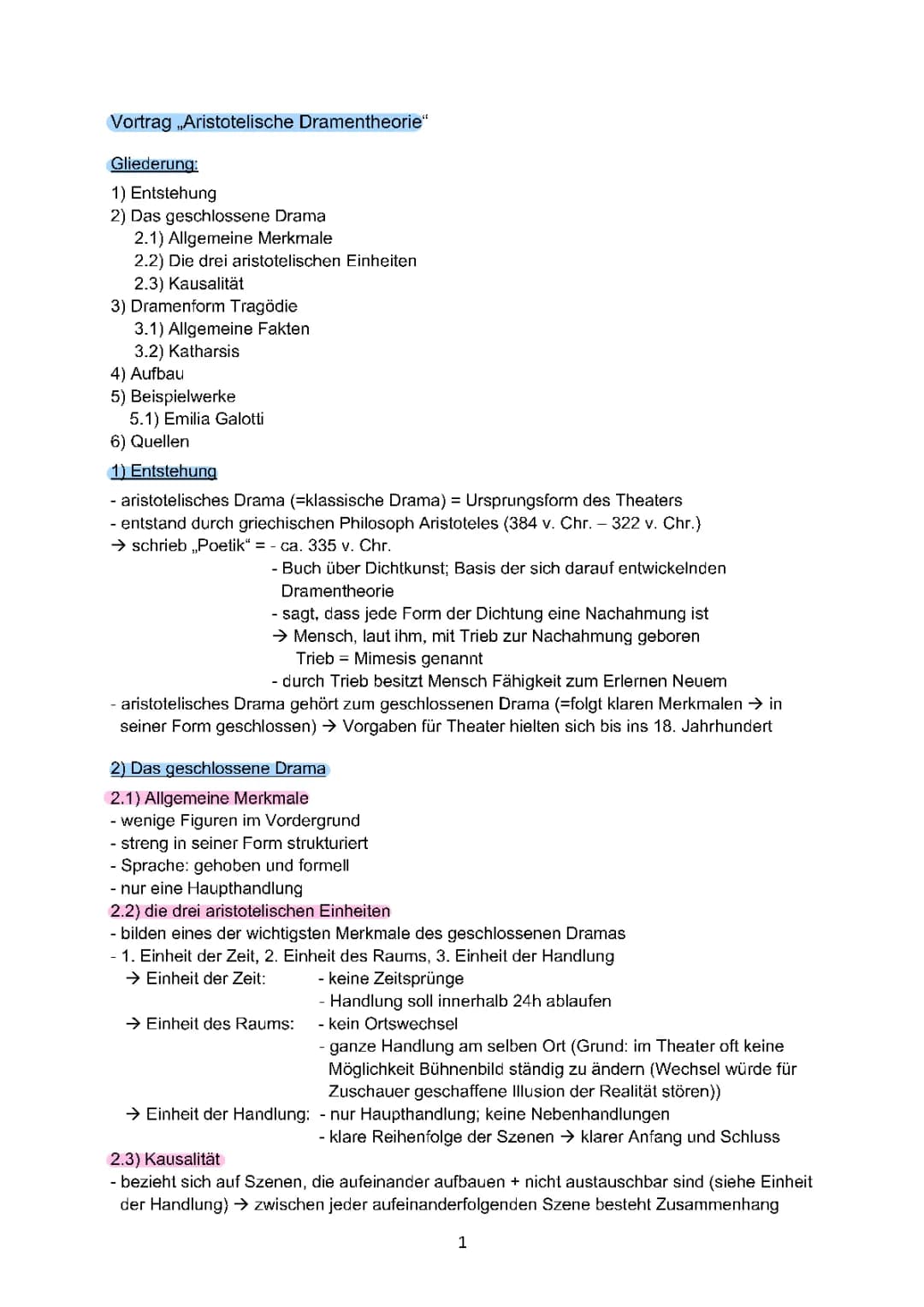 Aristotelische Dramentheorie