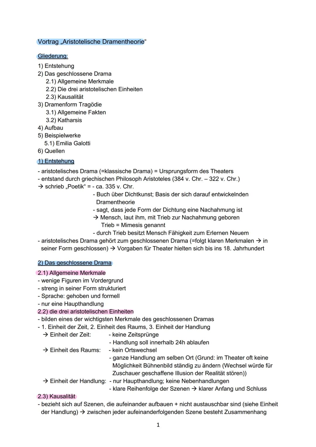 ARISTOTELISCHE DRAMENTHEORIE
DEU2
Bild 1 Vortrag „Aristotelische Dramentheorie"
Gliederung:
1) Entstehung
2) Das geschlossene Drama
2.1) All