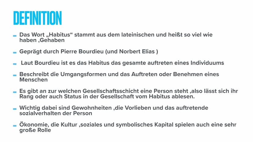 SOZIALE MILIEUS GLIEDERUNG
1. Definition
2. Die Habitustheorie von Pierre Bourdieus
3. Die Sinus-Milieus
1. Definition
2. Die verschiedenen 