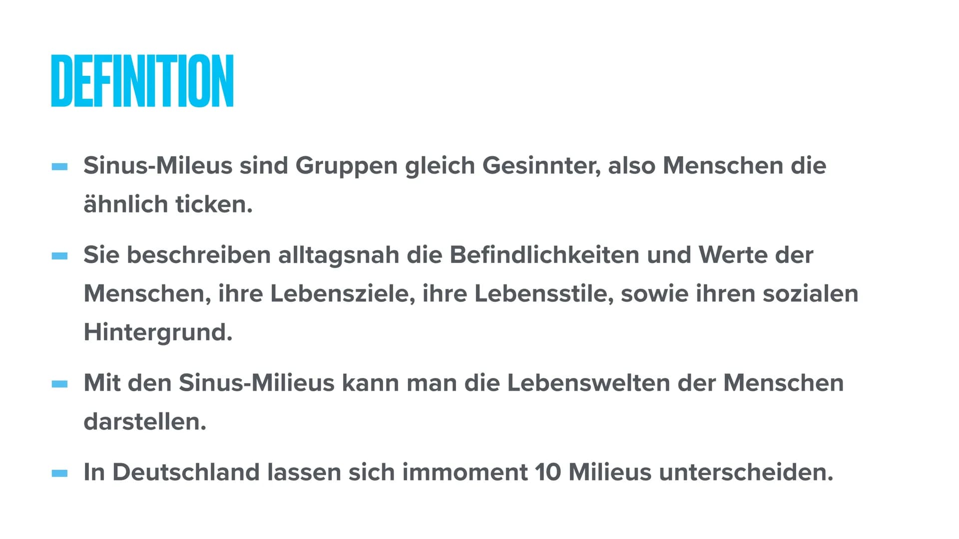 SOZIALE MILIEUS GLIEDERUNG
1. Definition
2. Die Habitustheorie von Pierre Bourdieus
3. Die Sinus-Milieus
1. Definition
2. Die verschiedenen 