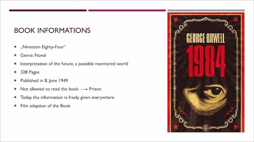 NINETEEN-EIGHTY FOUR
(1984)
GEORGE ORWELL
PRESENTED BY ...
GEORG E
OR WELL
FREEDOM 15
SLAVERY
PEACE OUTLINE
■ Handout
■ Author
■ Book Inform