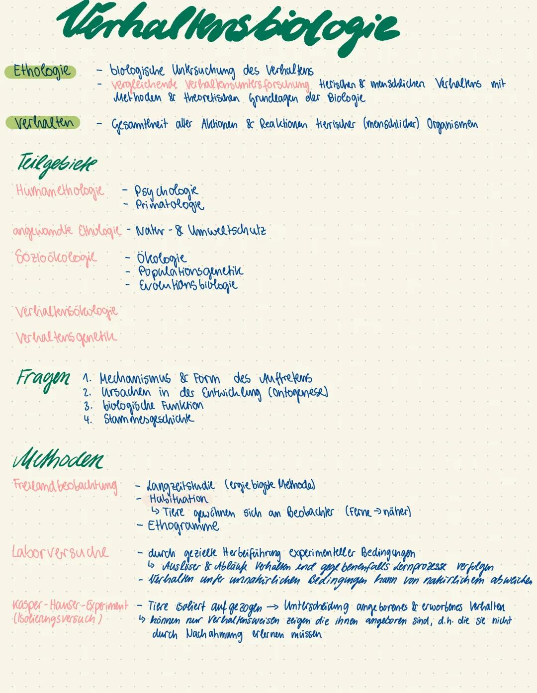# Verhaltens biologie

Ethologie
- blologische Unkrsuchung des Verhaltens
- vergleichende verhallensunters forschung tierischen & menschlich