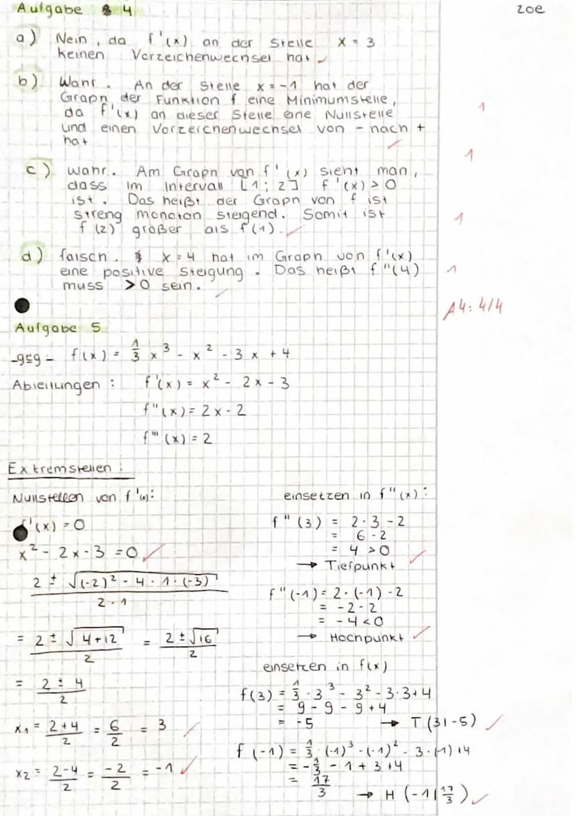 Mathe J1m1
Name: Zoe Gießelbach
Note:
.
14
.
Klausur in Hj1
Punkte: 245/30
Hinweise zur Klausur:
Das Aufgabenblatt unterschreiben und am End