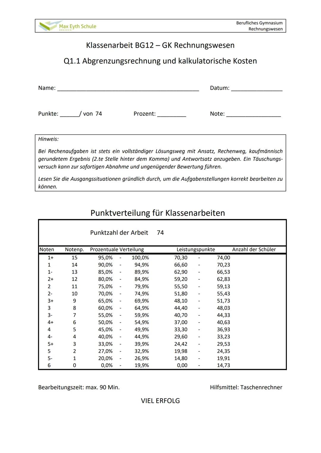 Maschine
verkou
und dor
Max Eyth Schule
DREIEICH"
Material 2 - Vorbereitet Ergebnistabelle - Musterlösung
Finanzbuchhaltung (Rechnungskreis 