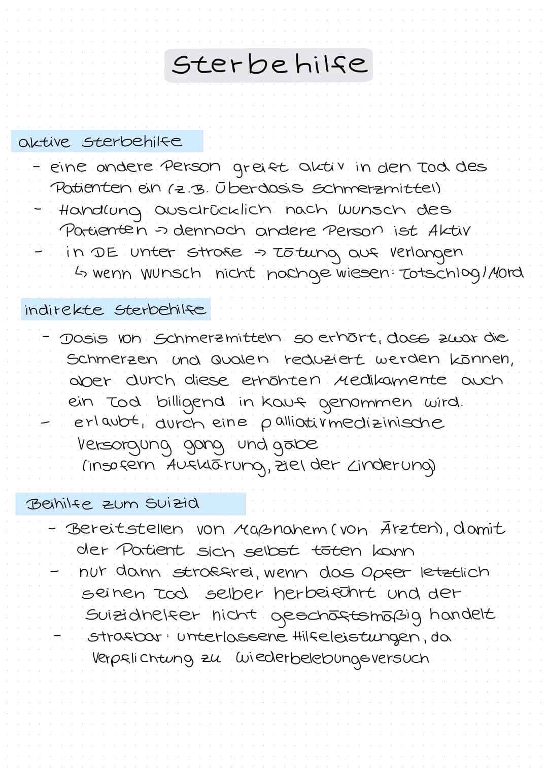 
<h2 id="aktivesterbehilfe">Aktive Sterbehilfe</h2>
<p>Aktive Sterbehilfe beinhaltet, dass eine andere Person aktiv in den Tod des Patienten