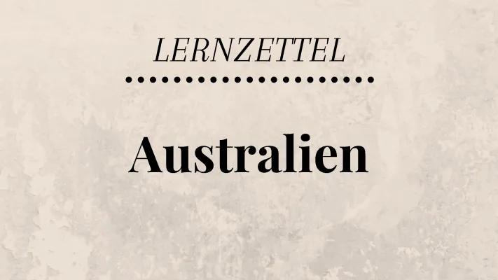 Know Australien Lernzettel - Englisch thumbnail