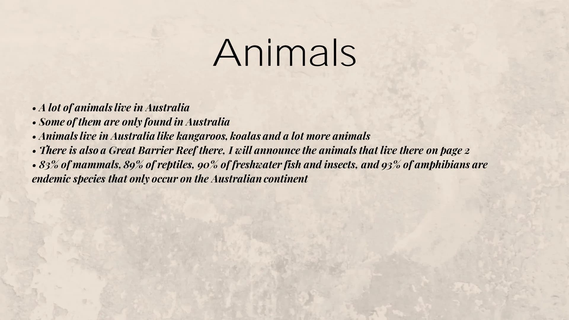 LERNZETTEL
Australien ●
A lot of animals live in Australia
Animals
• Some of them are only found in Australia
• Animals live in Australia li