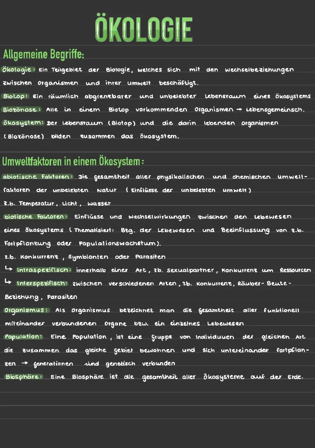 Ökologie Begriffe und Toleranzkurve 