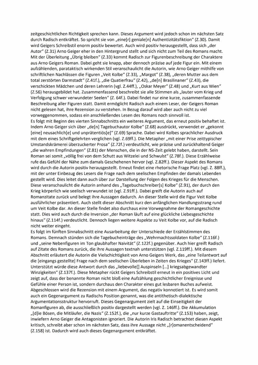 14.12.2022
Die textgebundene Erörterung - Iris Radisch: Stimmen des Krieges
Die vorliegende Rezension ,,Stimmen des Krieges", verfasst von I
