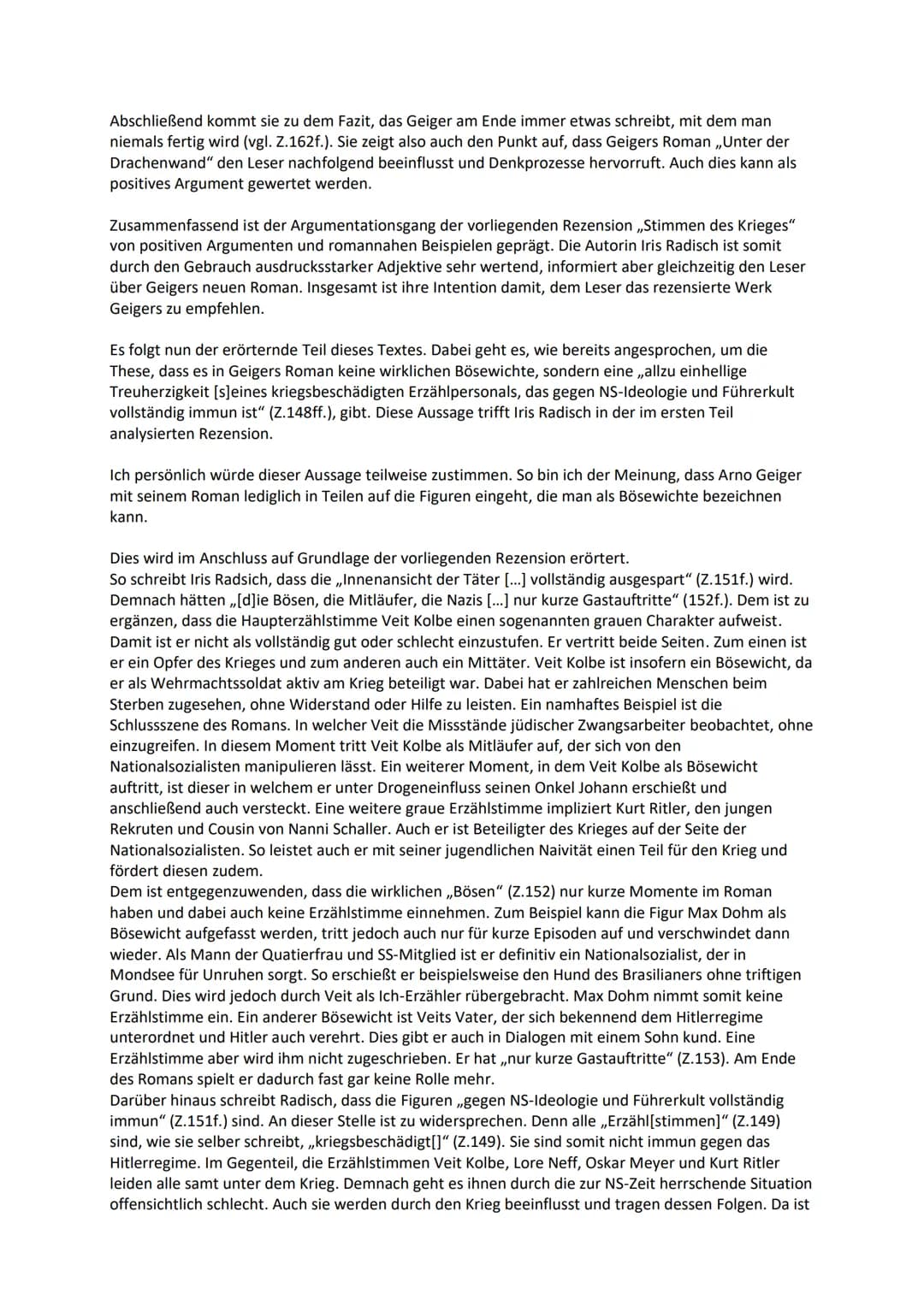 14.12.2022
Die textgebundene Erörterung - Iris Radisch: Stimmen des Krieges
Die vorliegende Rezension ,,Stimmen des Krieges", verfasst von I