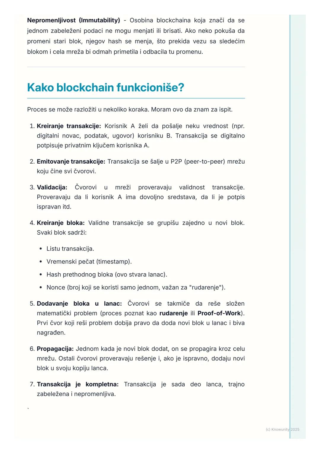 # Blockchain tehnologija

## Uvod u blockchain

Blockchain je u suštini digitalna "knjiga" ili evidencija transakcija koja je
distribuirana 