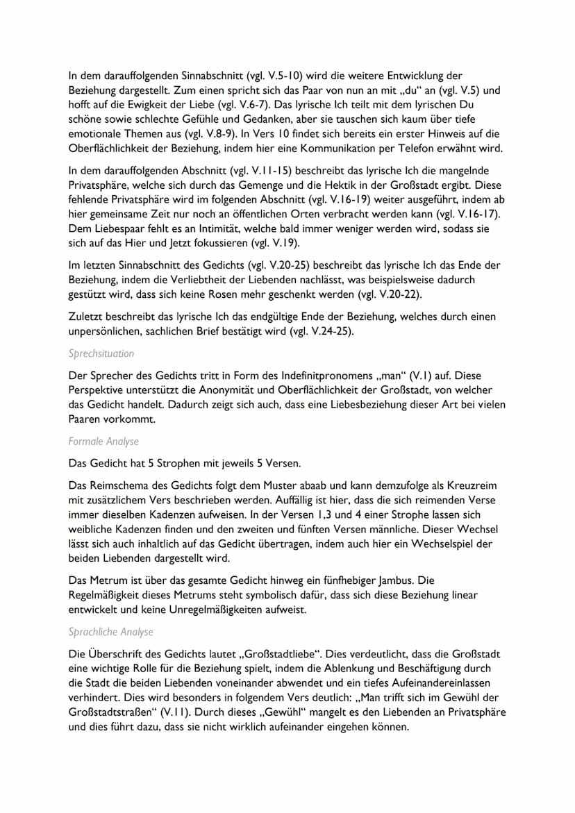 Gedichtsanalyse
Mascha Kaléko, Großstadtliebe (1933)
Meine Lösung für die Schulaufgabe (10.Klasse, Gymnasium), Note: 1-
5
10
15
20
25
Man le