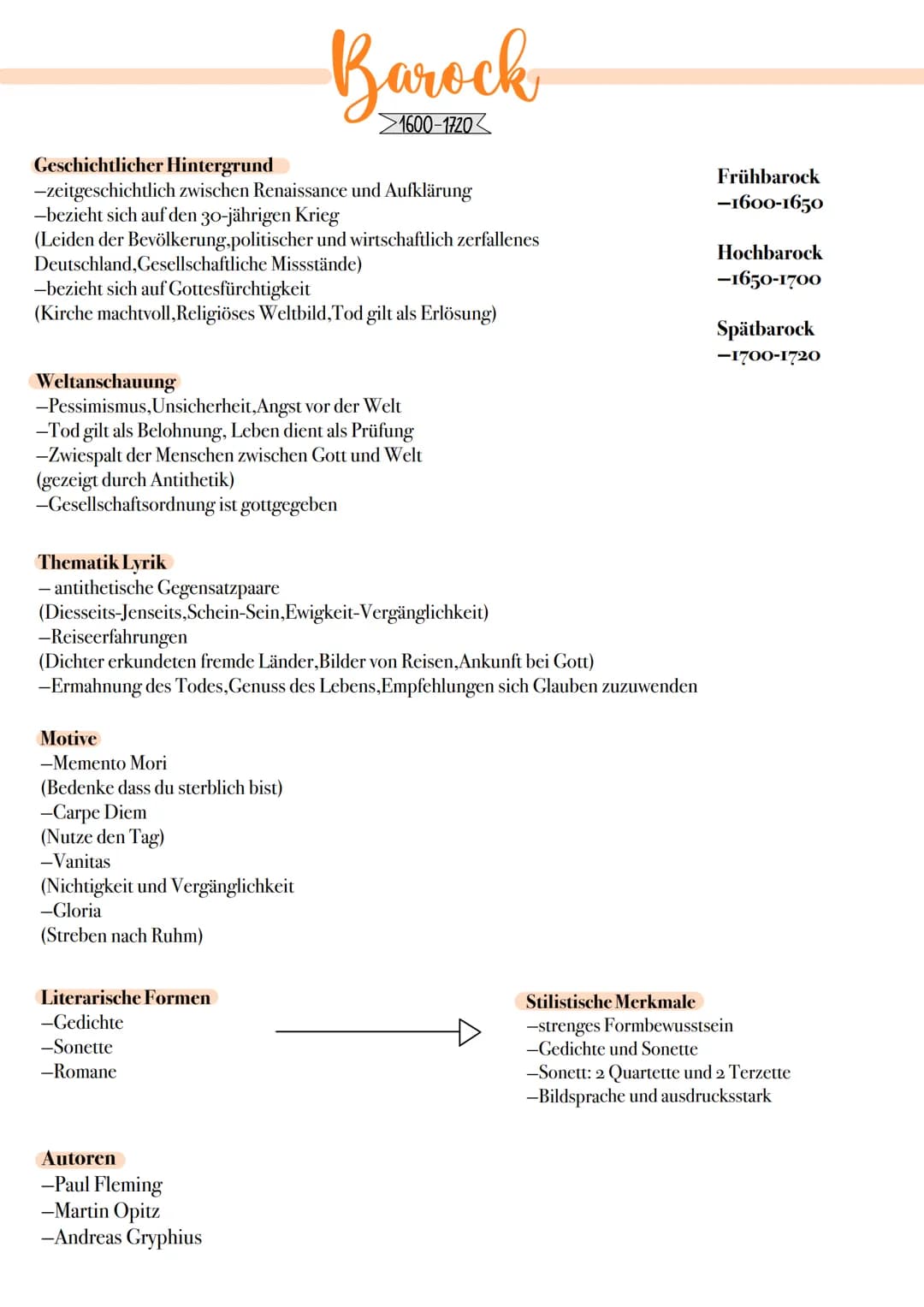 Epochen der Literatur: Merkmale und Zusammenfassungen für das Deutsch Abitur