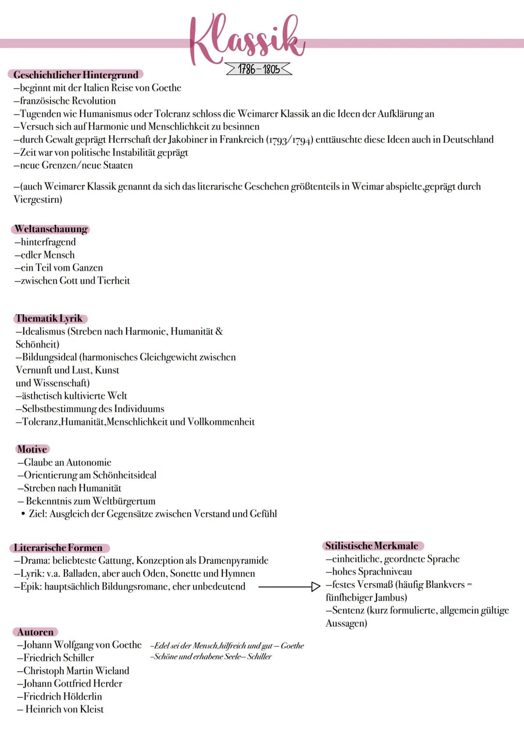 AUFKLÄRUNG
1720-1789
BAROCK
1600-1720
Epochenübersicht
KLASSIK
1786-1805
STURM & DRANG
1765-1790
REALISMUS
1848-1890
ROMANTIK
1795-1835
EXPR
