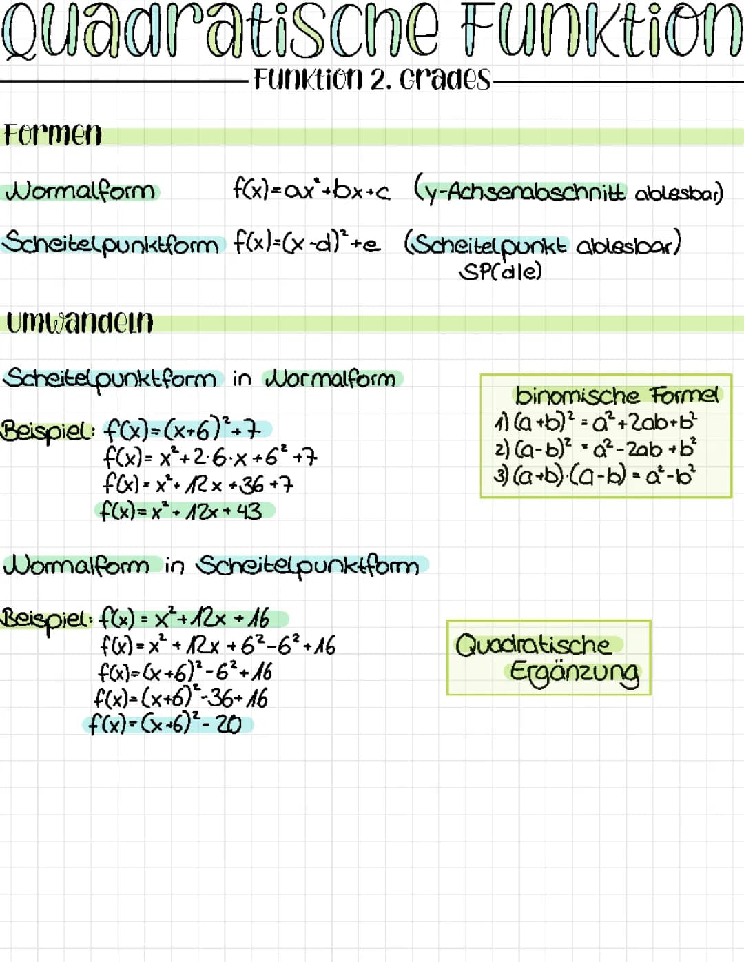 Quadratische Funktionen