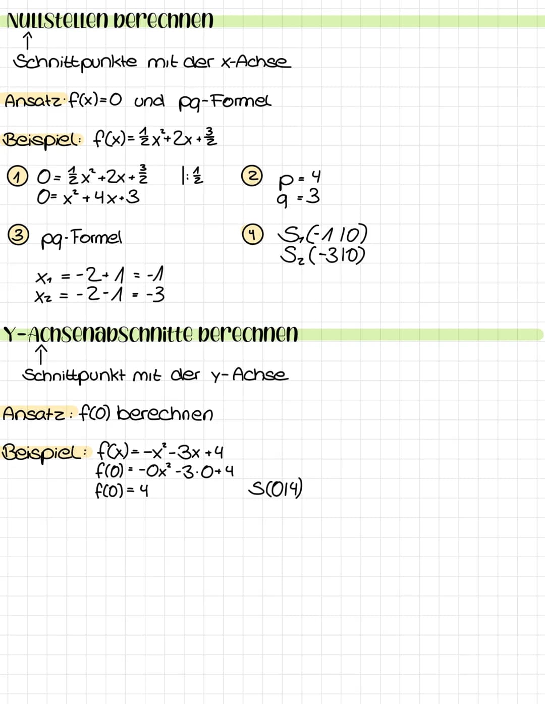 Quadratische Funktion
Funktion 2. crades-
Formen
Normalform
f(x) = ax²+bx+c (y-Achsenabschnitt ablesbar)
Scheitelpunktform f(x)=(x-d)²+e (Sc