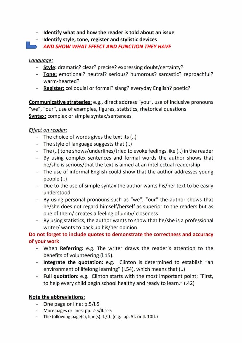 1) Comprehension
Linking sentence: "The first task it to..." (repeat the assignment's words)
Possible operators:
How to deal with written ex
