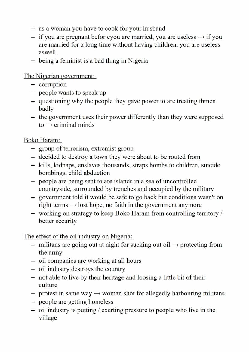 The Nigerian Dream:
Englisch Lernzettel
Lebenswirklichkeiten in einem weiteren anglophonen
(englischsprachigem) Kulturraum
Focus on Nigeria
