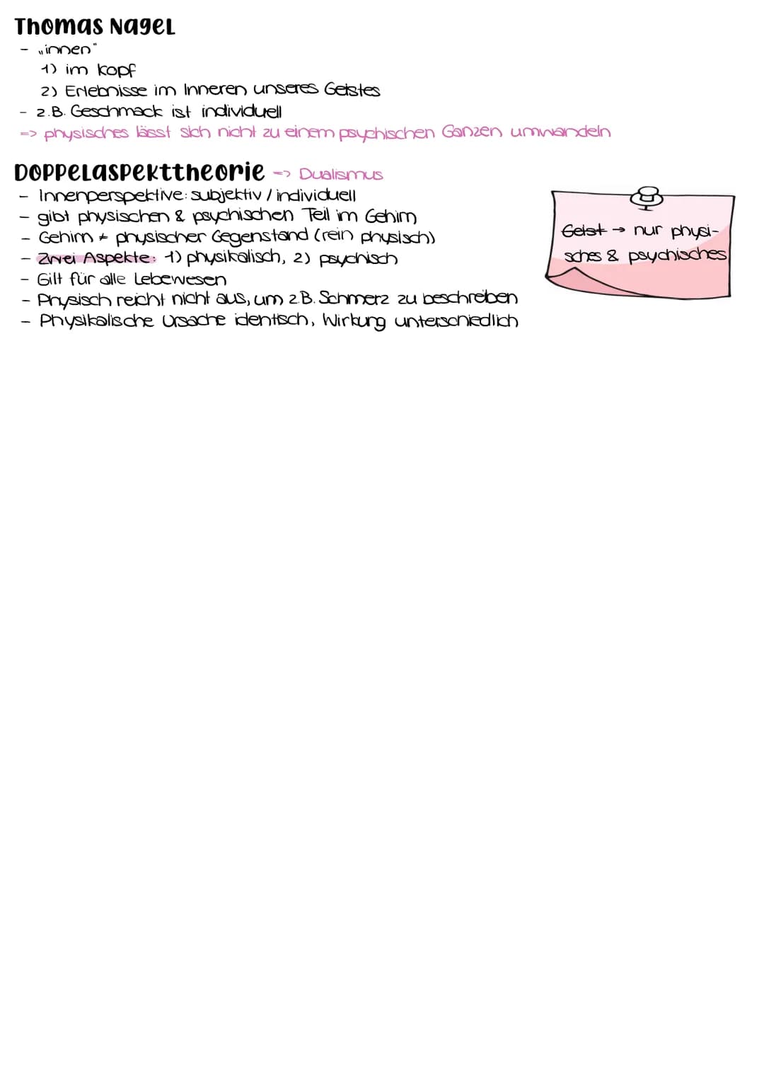(Nur) Materie
Leib-Seele-Problem
Neuronen + x =
Bewusstsein
Biologischer Parameter
=> Materialistischer Manismus
2) Argument:
Geist + Materi