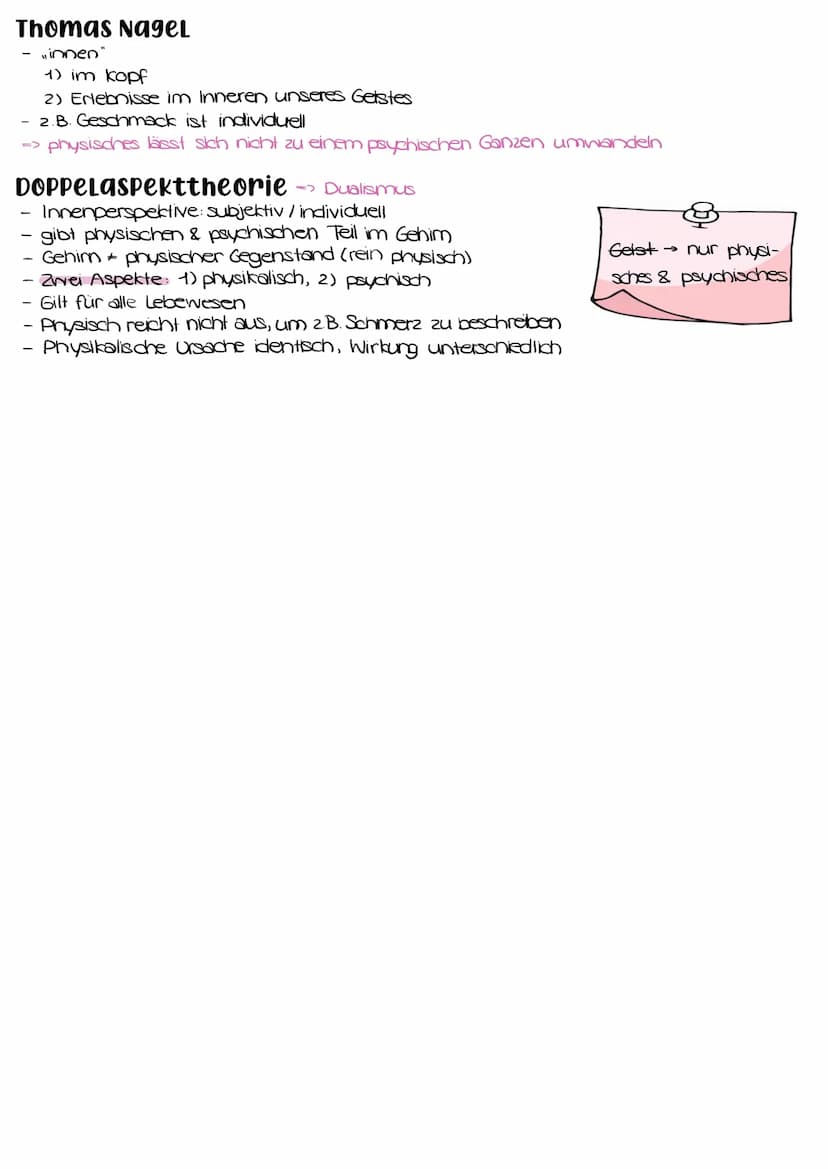 (Nur) Materie
Leib-Seele-Problem
Neuronen + x =
Bewusstsein
Biologischer Parameter
=> Materialistischer Manismus
2) Argument:
Geist + Materi