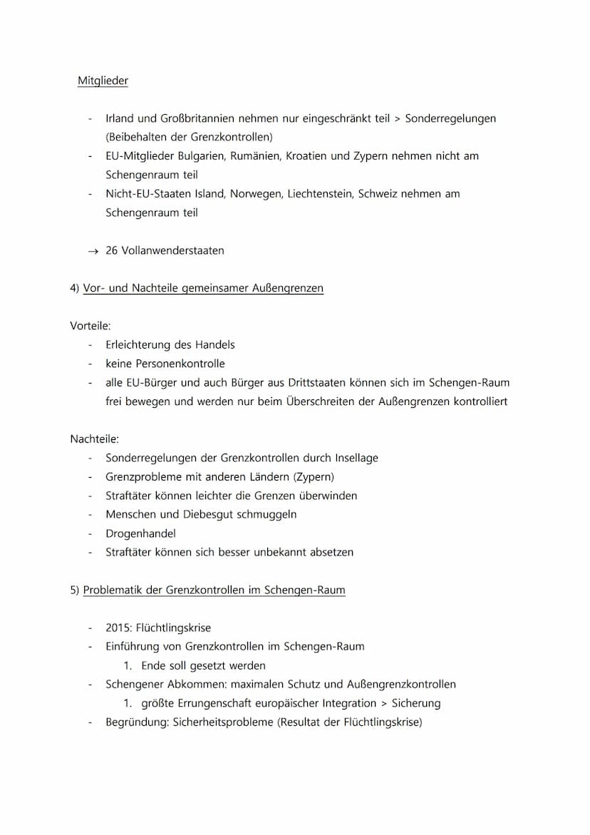 2) Vier Grundfreiheiten
Freier Warenverkehr
Binnenmarkt > Wegfall der Warengrenzkontrollen
Verwirklichung schwer durch ,nicht-tarifäre Hande