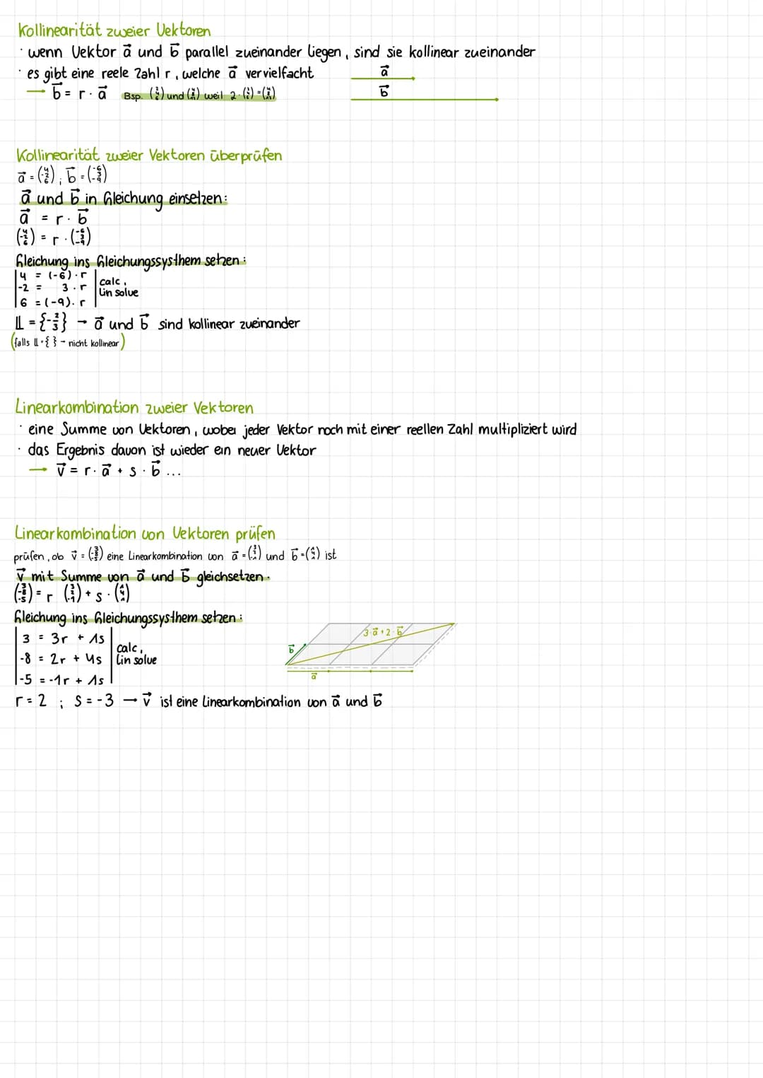 Lernzettel Vektoren
Punkte im Raum
A(41212)
B(21-^1^)
((0101)
x3
C
j
B
X₂
A
to
=
X
Vektoren
• Vektoren Verschiebungen im Raum
Vektor = (3) v