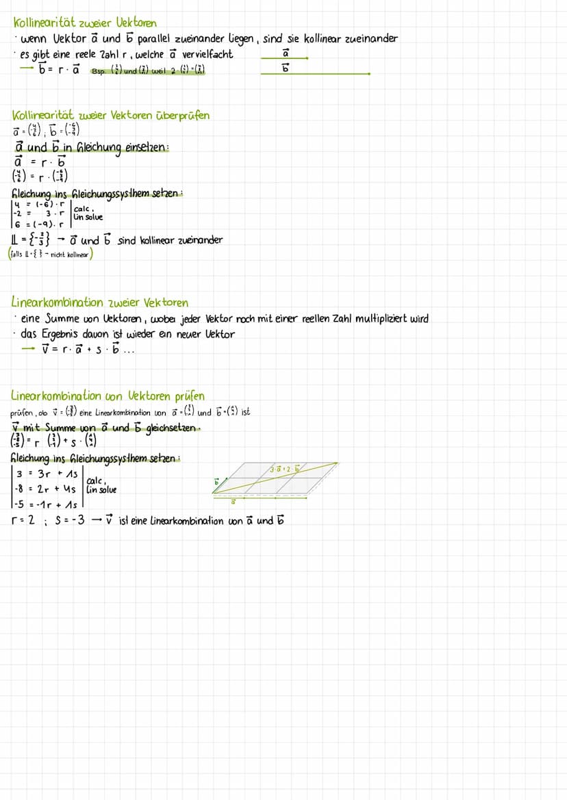 Lernzettel Vektoren
Punkte im Raum
A(41212)
B(21-^1^)
((0101)
x3
C
j
B
X₂
A
to
=
X
Vektoren
• Vektoren Verschiebungen im Raum
Vektor = (3) v