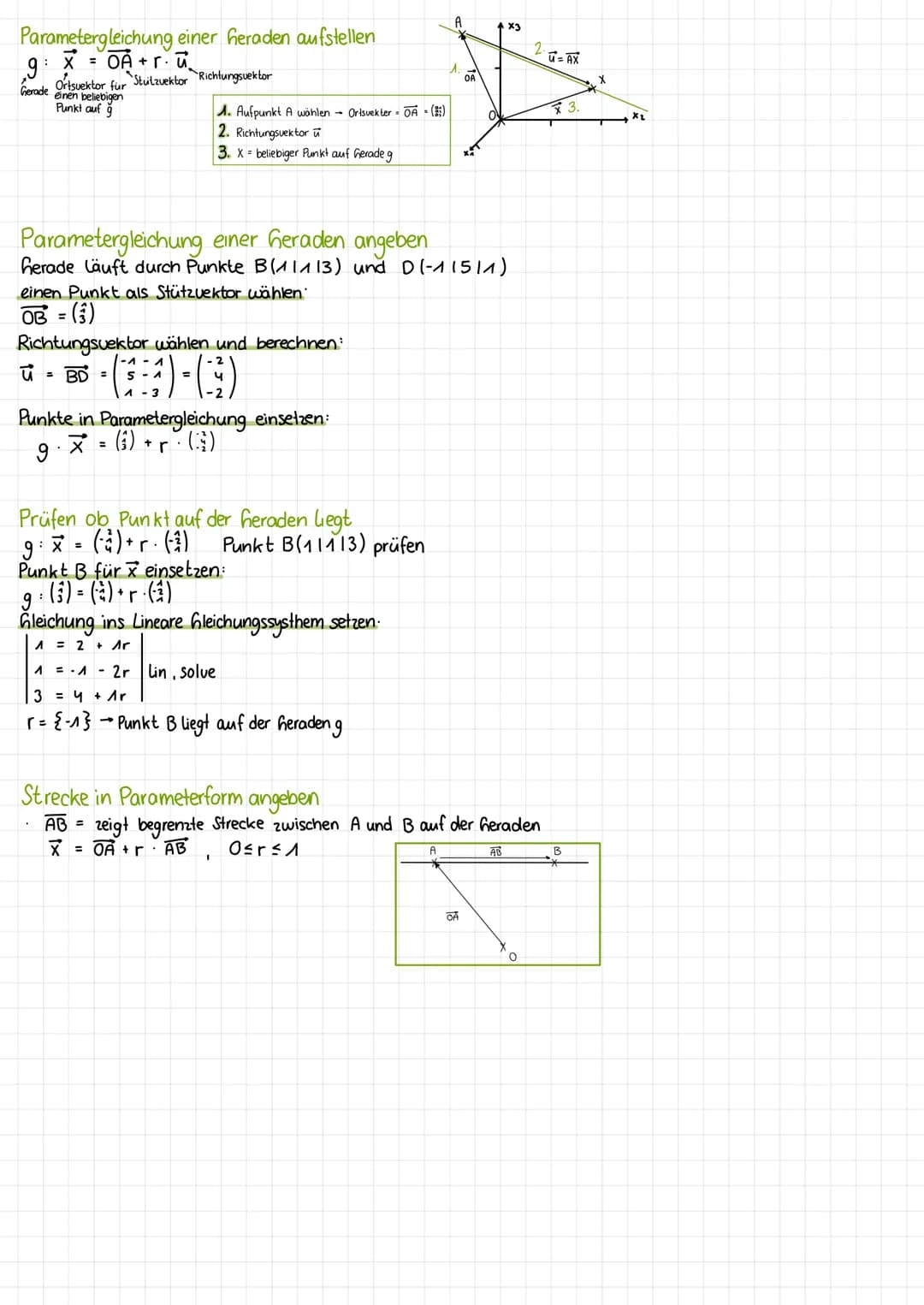 Lernzettel Vektoren
Punkte im Raum
A(41212)
B(21-^1^)
((0101)
x3
C
j
B
X₂
A
to
=
X
Vektoren
• Vektoren Verschiebungen im Raum
Vektor = (3) v
