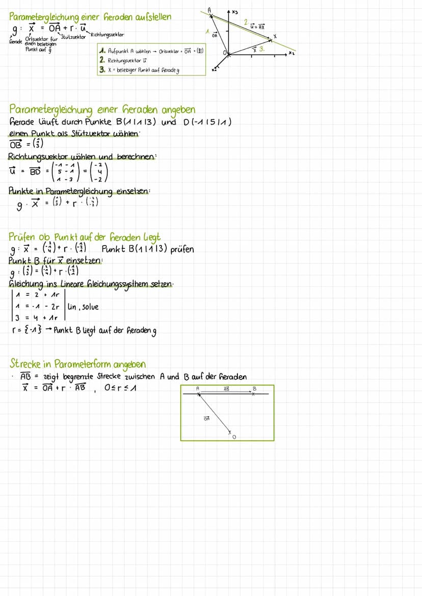 Lernzettel Vektoren
Punkte im Raum
A(41212)
B(21-^1^)
((0101)
x3
C
j
B
X₂
A
to
=
X
Vektoren
• Vektoren Verschiebungen im Raum
Vektor = (3) v