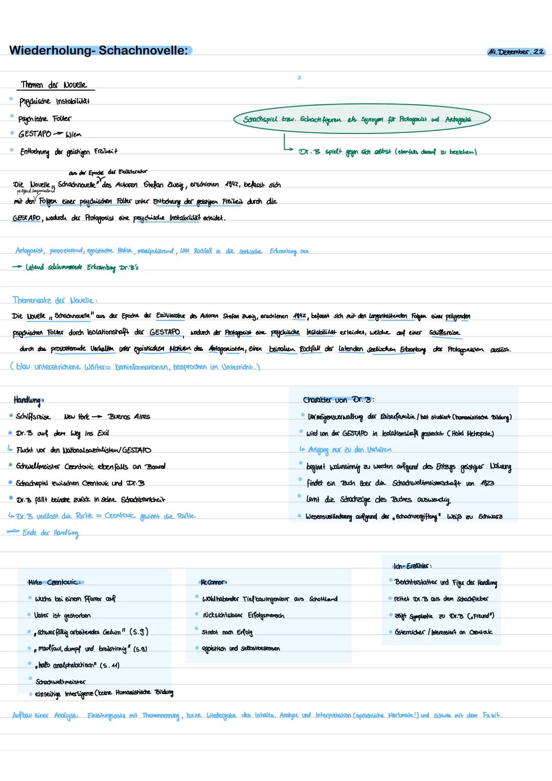 # Wiederholung- Schachnovelle:

## Themen der Novelle

*   psychisone Instabilität
*   Paychische Folter
*   GESTAPO Wien
*   Entbehrung der
