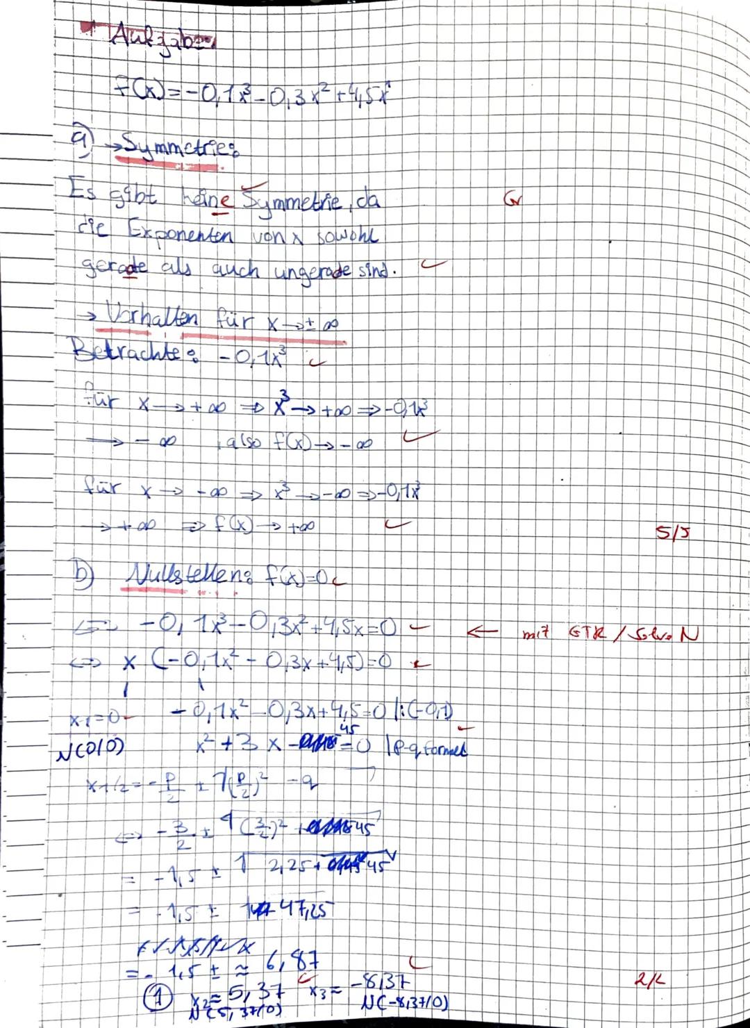 Teil 1:
1. Aufgabe:
Gegeben ist der Graph der zweiten Ableitungsfunktion einer Funktion if.
a)
b)
Hilfsmittelfreier Teil (Zeit: ca. 25 Min.,