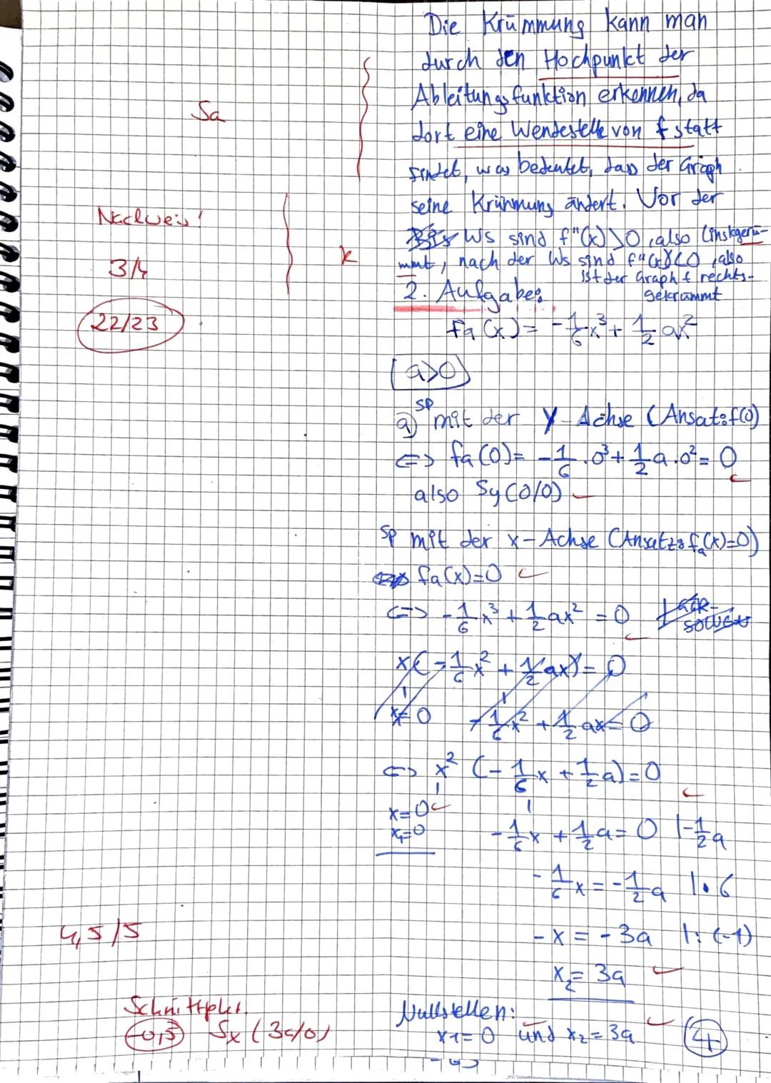 Teil 1:
1. Aufgabe:
Gegeben ist der Graph der zweiten Ableitungsfunktion einer Funktion if.
a)
b)
Hilfsmittelfreier Teil (Zeit: ca. 25 Min.,