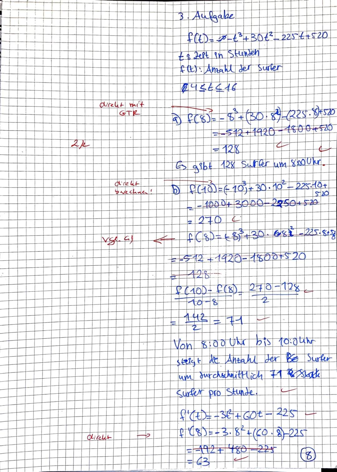 Teil 1:
1. Aufgabe:
Gegeben ist der Graph der zweiten Ableitungsfunktion einer Funktion if.
a)
b)
Hilfsmittelfreier Teil (Zeit: ca. 25 Min.,