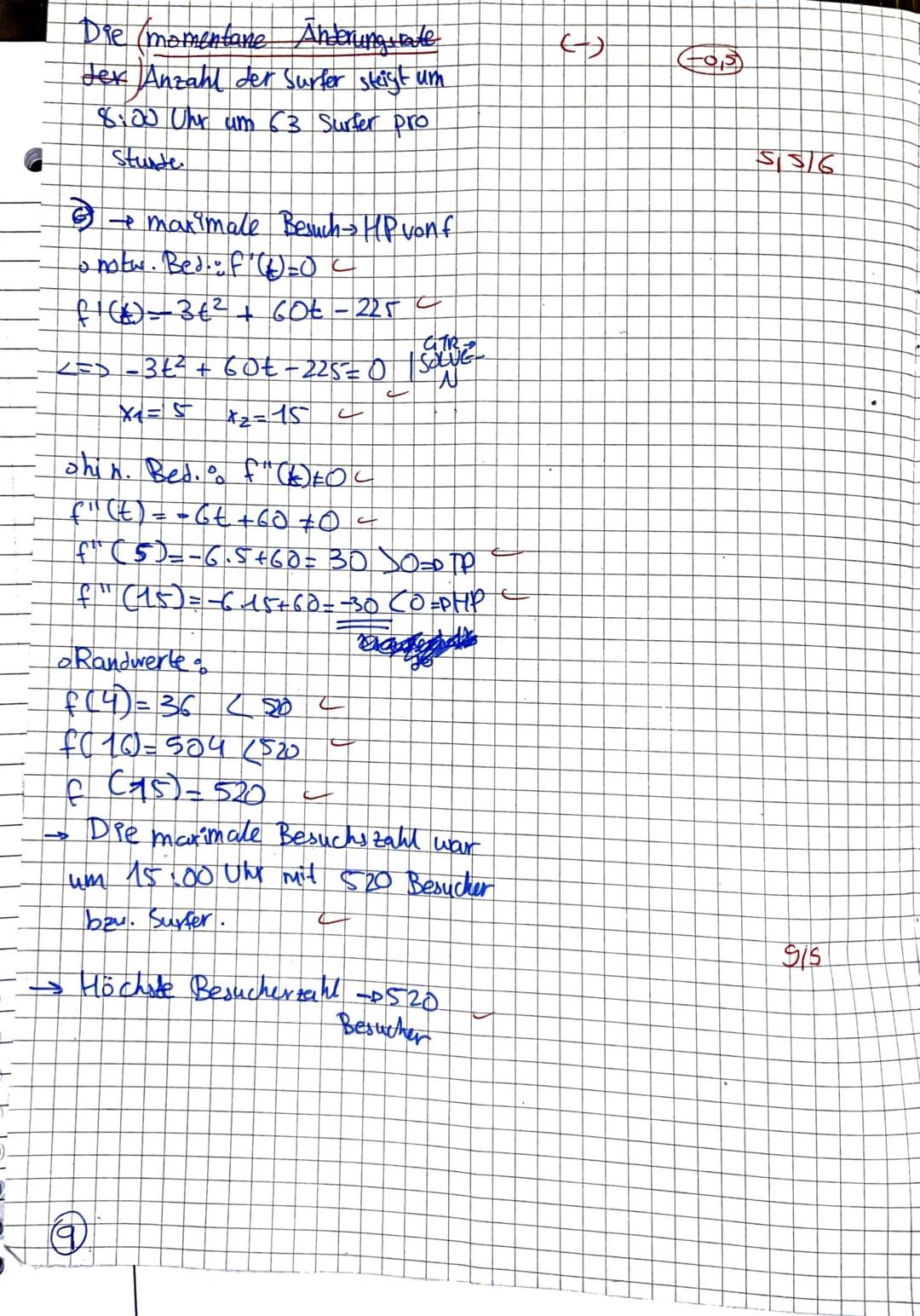 Teil 1:
1. Aufgabe:
Gegeben ist der Graph der zweiten Ableitungsfunktion einer Funktion if.
a)
b)
Hilfsmittelfreier Teil (Zeit: ca. 25 Min.,