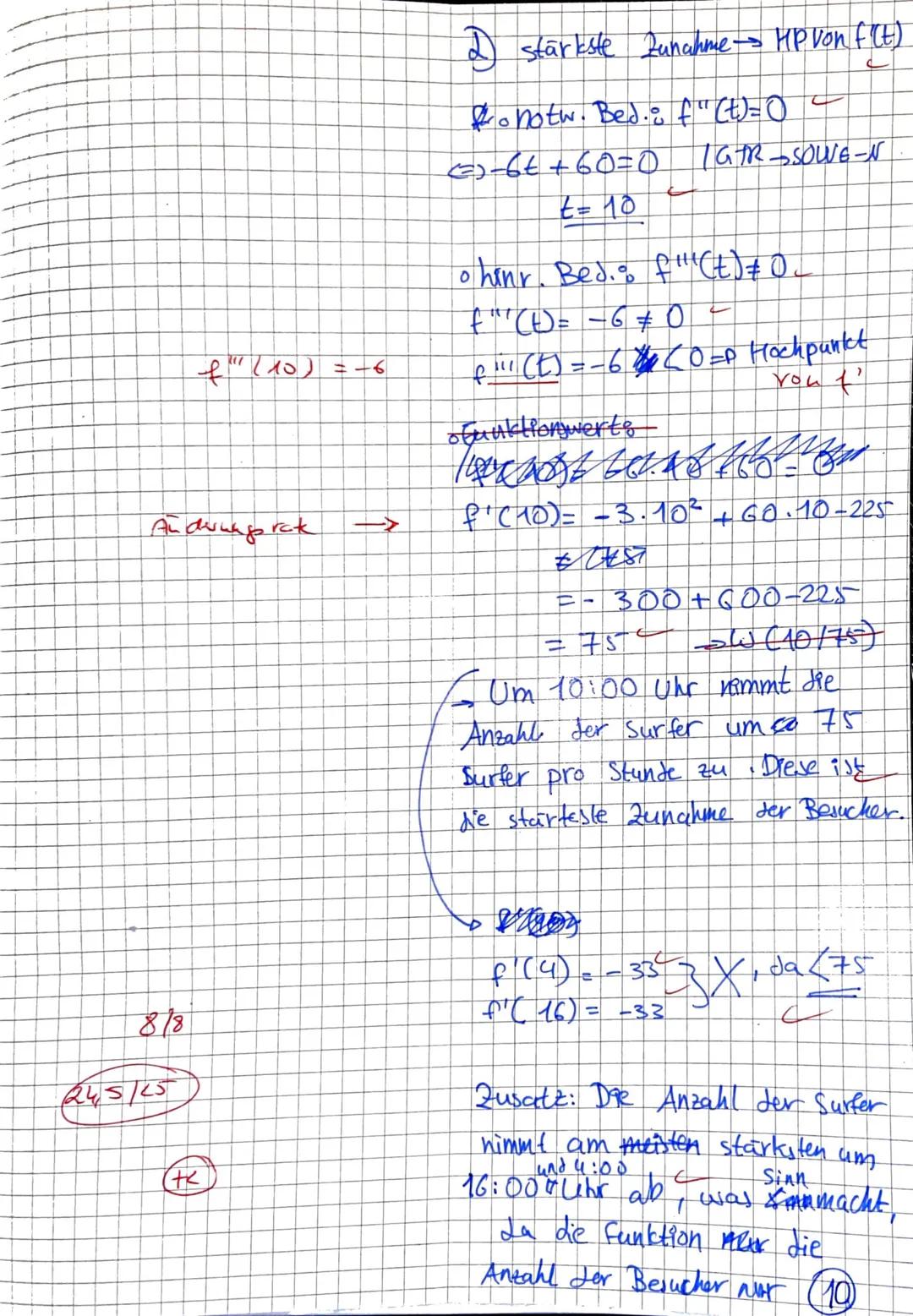 Teil 1:
1. Aufgabe:
Gegeben ist der Graph der zweiten Ableitungsfunktion einer Funktion if.
a)
b)
Hilfsmittelfreier Teil (Zeit: ca. 25 Min.,