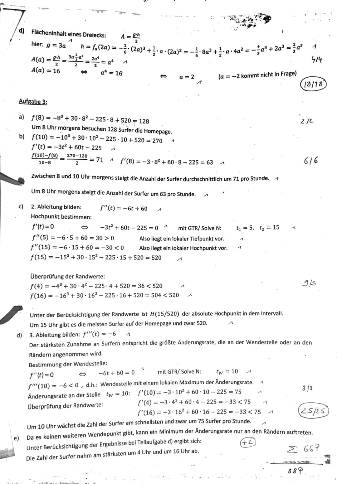 Teil 1:
1. Aufgabe:
Gegeben ist der Graph der zweiten Ableitungsfunktion einer Funktion if.
a)
b)
Hilfsmittelfreier Teil (Zeit: ca. 25 Min.,