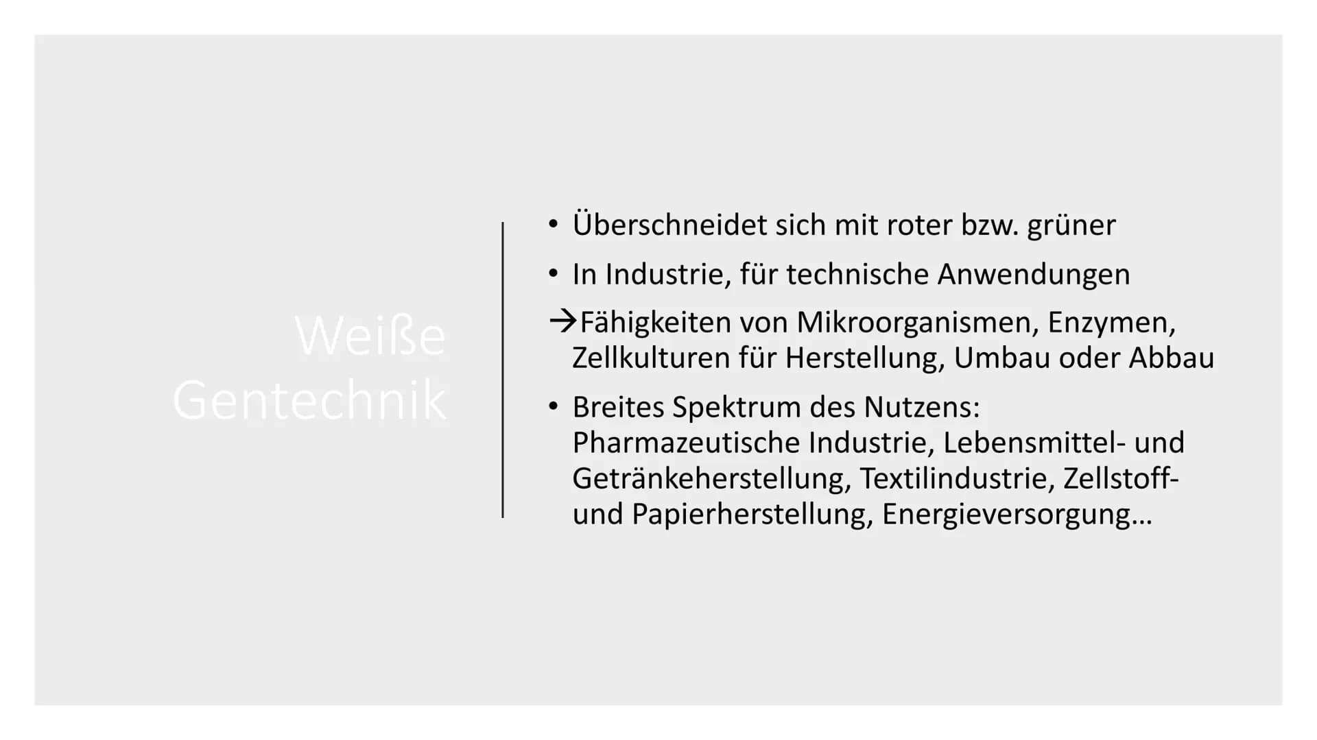 Chancen und Risiken der
Gentechnik Gliederung
• Definition Gentechnik
Anwendungsbereiche der Gentechnik
• Welche Firmen produzieren gentechn