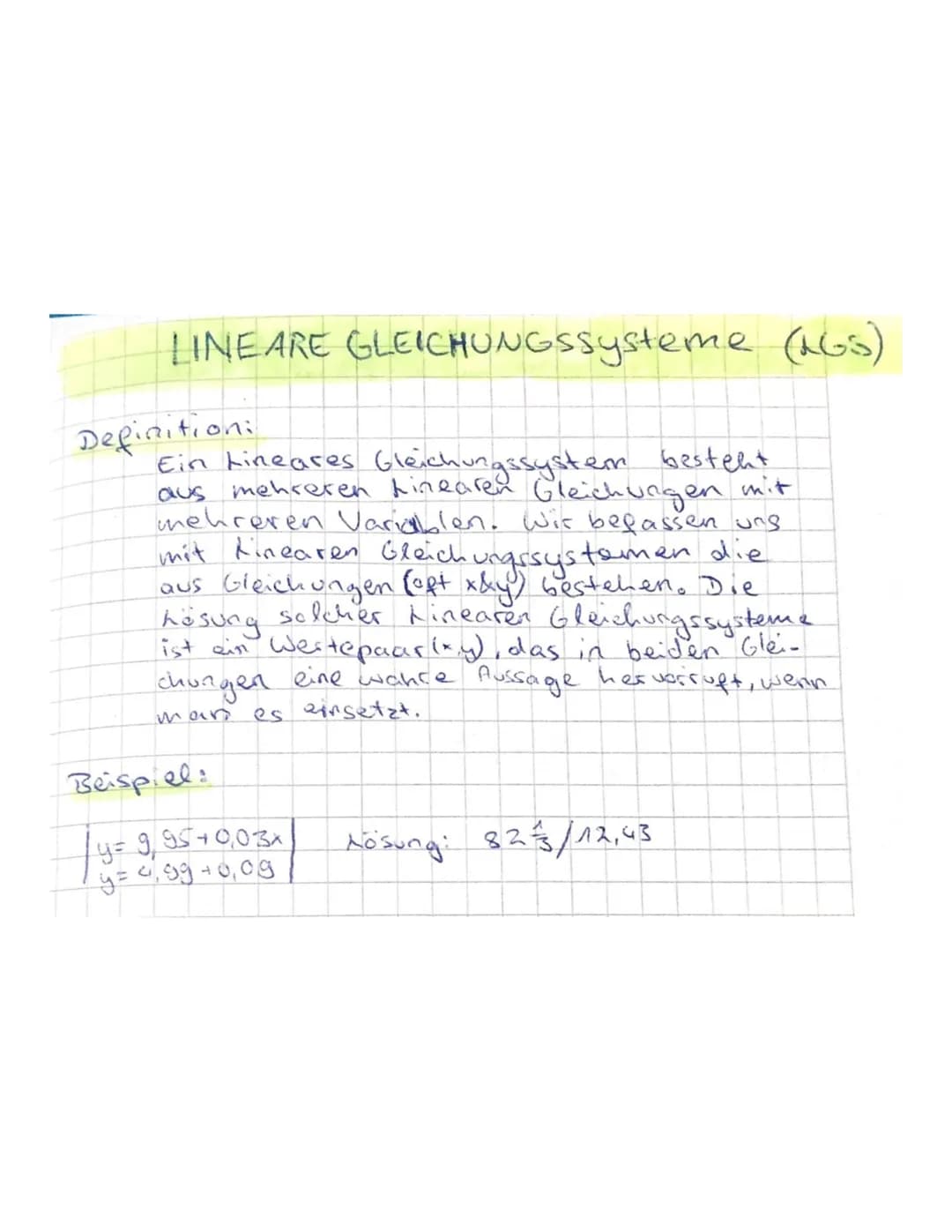 Verfahren:
so dass
Setze die beiden bleichungen gleich,
wir aus 2 Gleichungen mit 2 Variablen dann
1Gleichungssystem mit 1 Variablen er halt