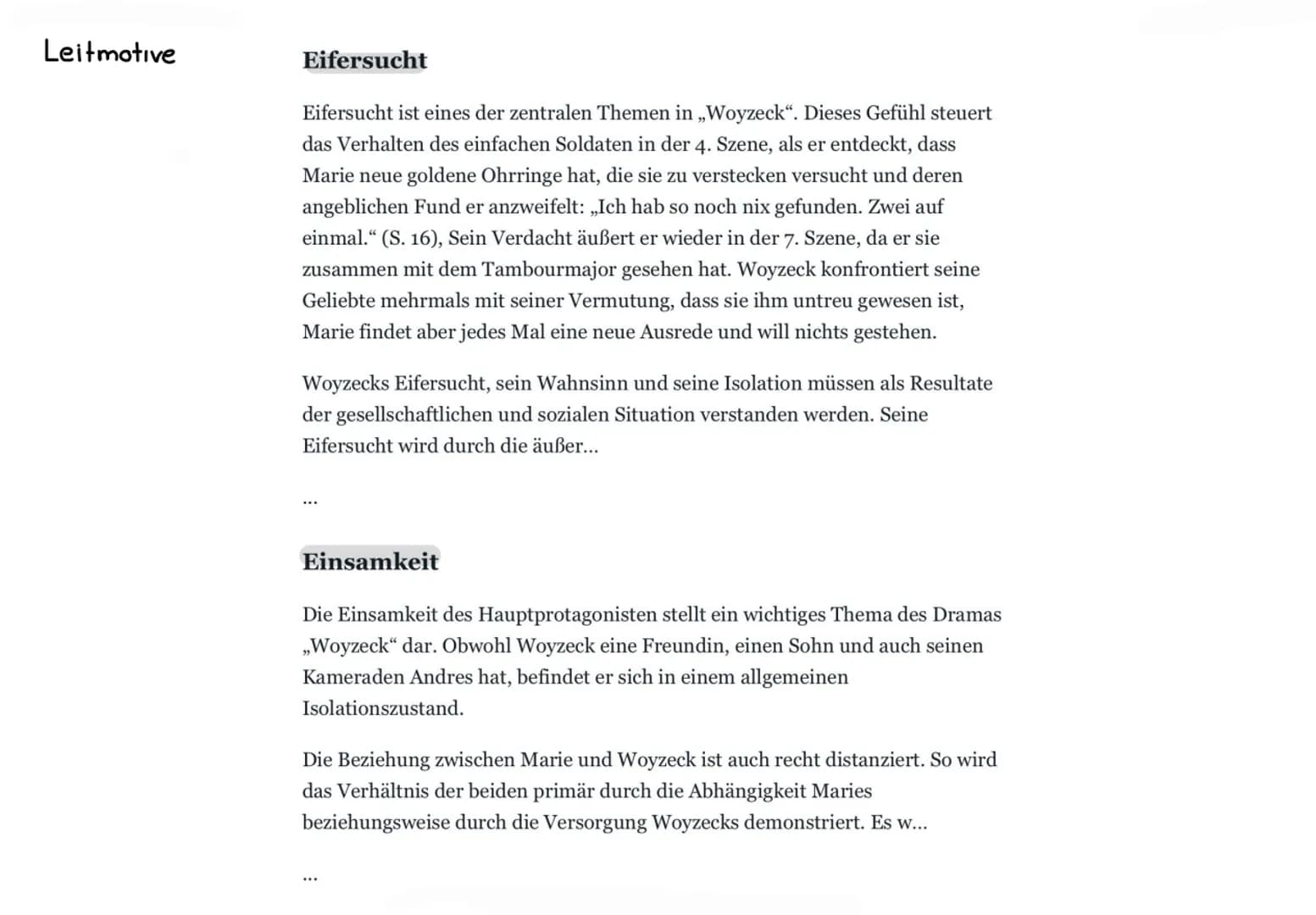 Georg Büchner (1834): (sog. Fatalismusbrief)
Fatalismus: Haltung bei der die Ergebenheit des Menschen in die als unabanderlich hingenommene 