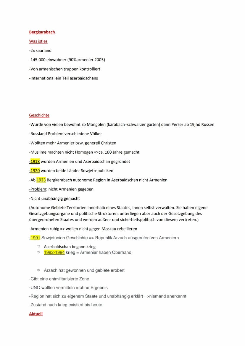 Bergkarabach
Was ist es
-2x saarland
-145.000 einwohner (90% armenier 2005)
-Von armenischen truppen kontrolliert
-International ein Teil as