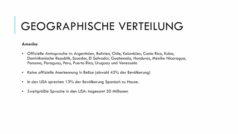 Spanisch als Weltsprache
1) Daten und Fakten
Spanisch wird entweder español oder castellano (Spanien) genannt. Es
gibt 483 Millionen Mutters