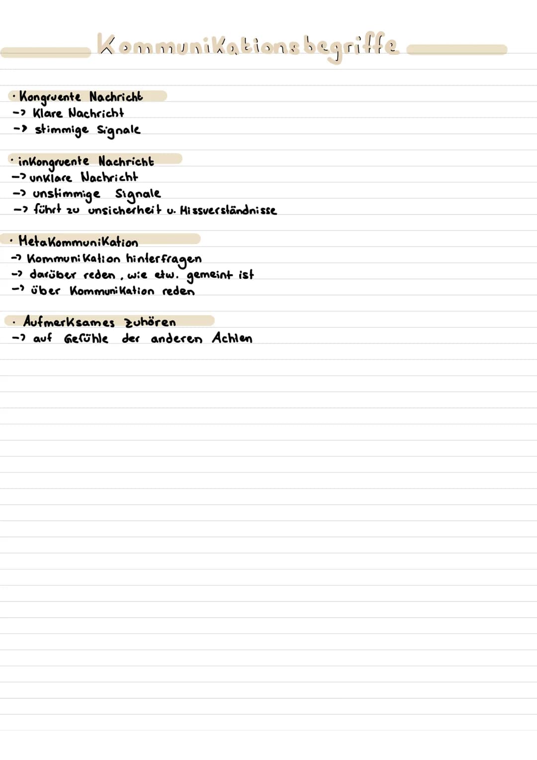 Shamon + Weaver
↓
.
Sender
Kommunikation
codiert
unbeabsichtigte
Störungen
Kommunikation Begriffe:
• Kongruente Nachricht
• inkongruente Nac