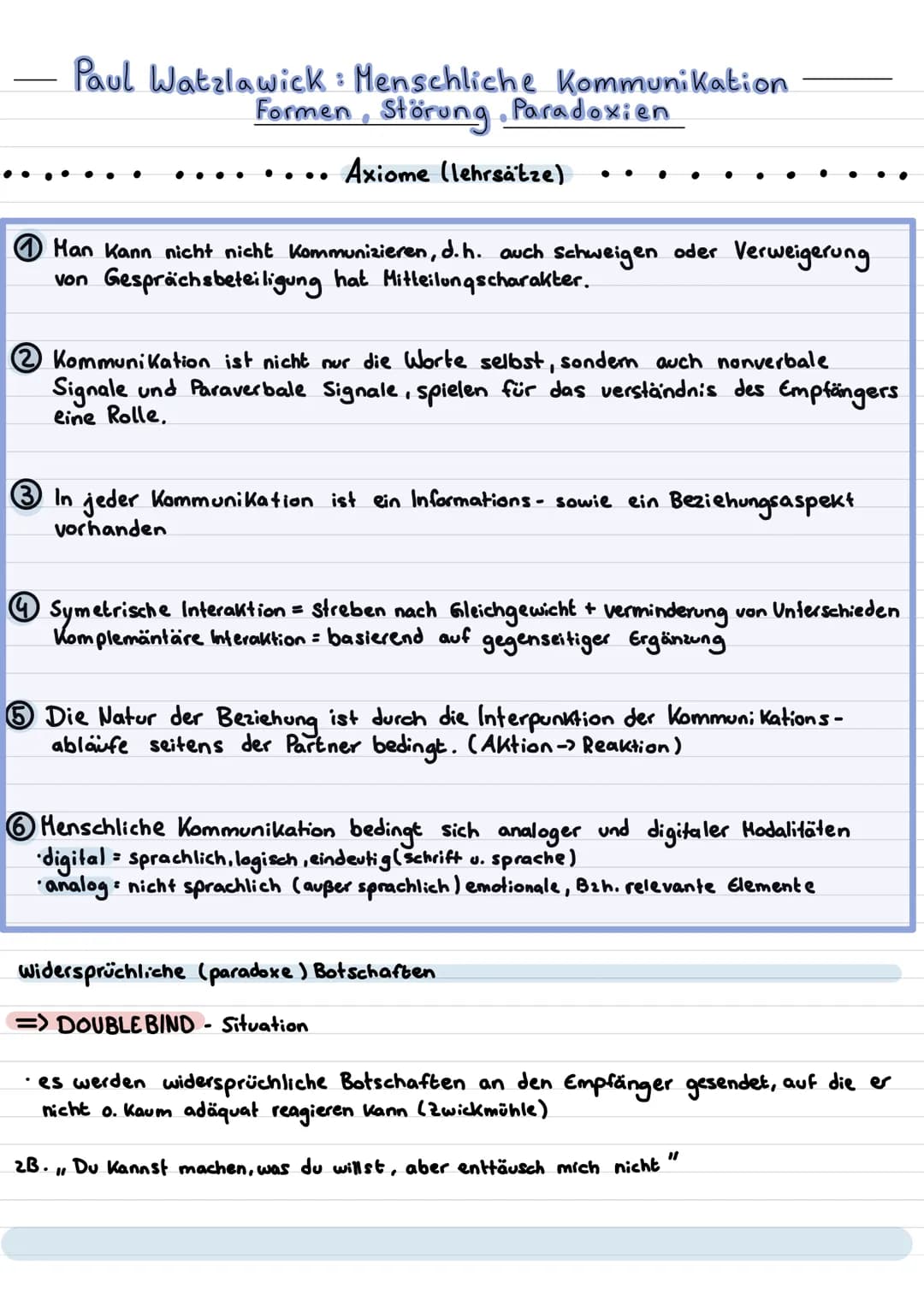 Shamon + Weaver
↓
.
Sender
Kommunikation
codiert
unbeabsichtigte
Störungen
Kommunikation Begriffe:
• Kongruente Nachricht
• inkongruente Nac