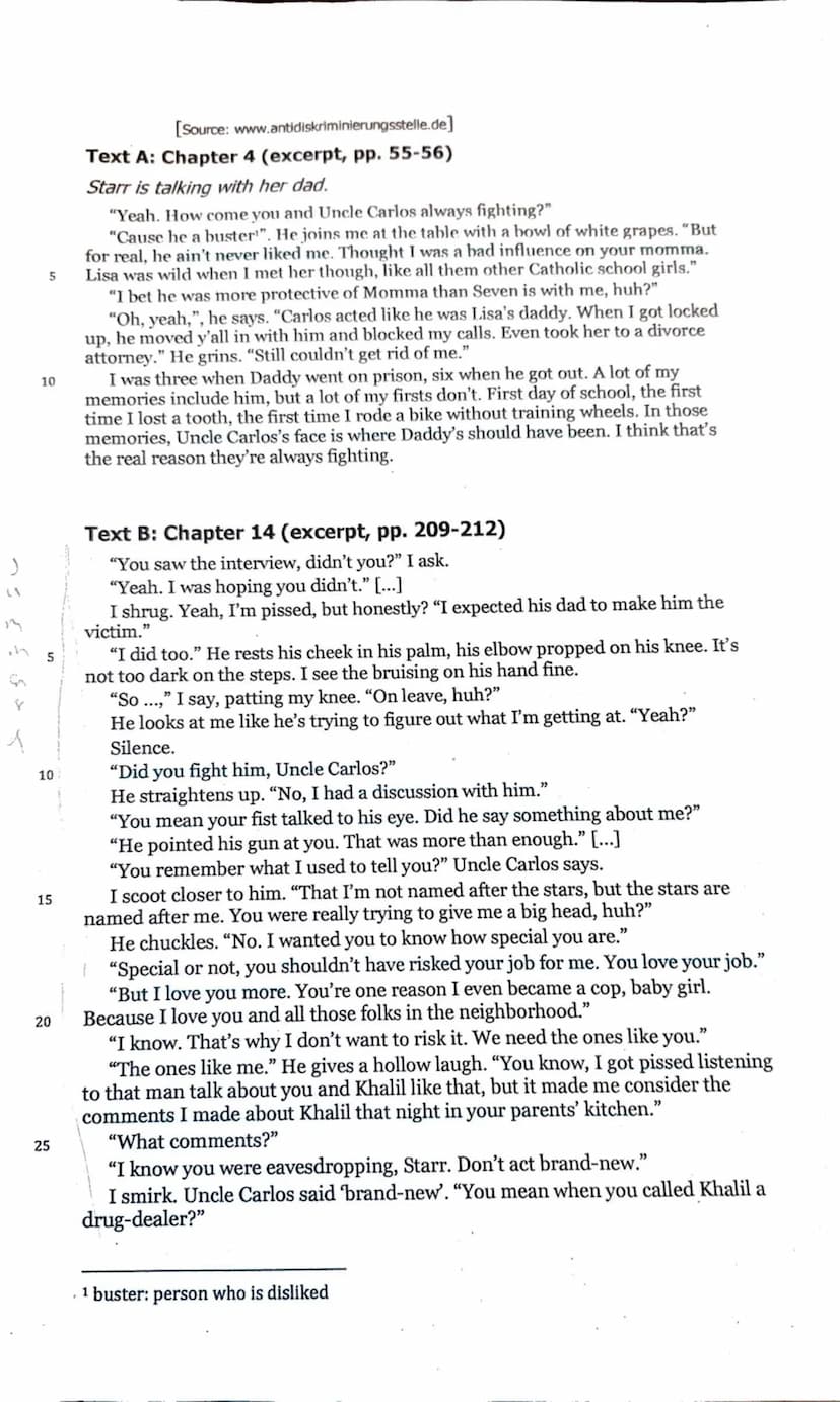 Textvorlagen:
Hilfsmittel:
Bearbeitungszeit:
Englisch Leistungskurs
2. Klausur Q2-12. Mai 2023
Text A:
Text B:
Excerpt of chapter 4 of "The 