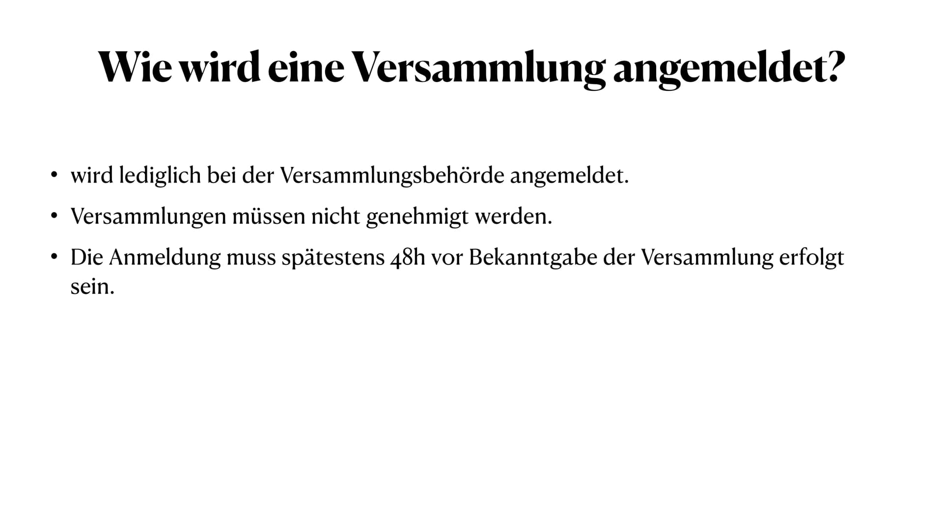Straßenpolitik
Selina ●
Versammlungsfreiheit ist ein Grundrecht.
• ist eine örtliche Zusammenkunft von mindestens zwei Personen, die
●
Was i