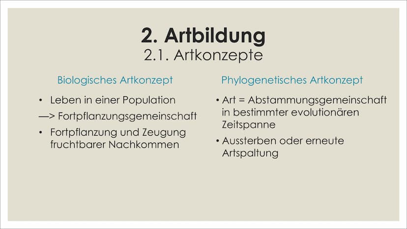 NE
빛
브
브
ARTBILDUNG UND
ISOLATIONSMECHANISMEN
카멜
빛 1. Definitionen
2. Artbildung
1. Artkonzepte
2. Formen der Artbildung
4. Quellenverzeichn
