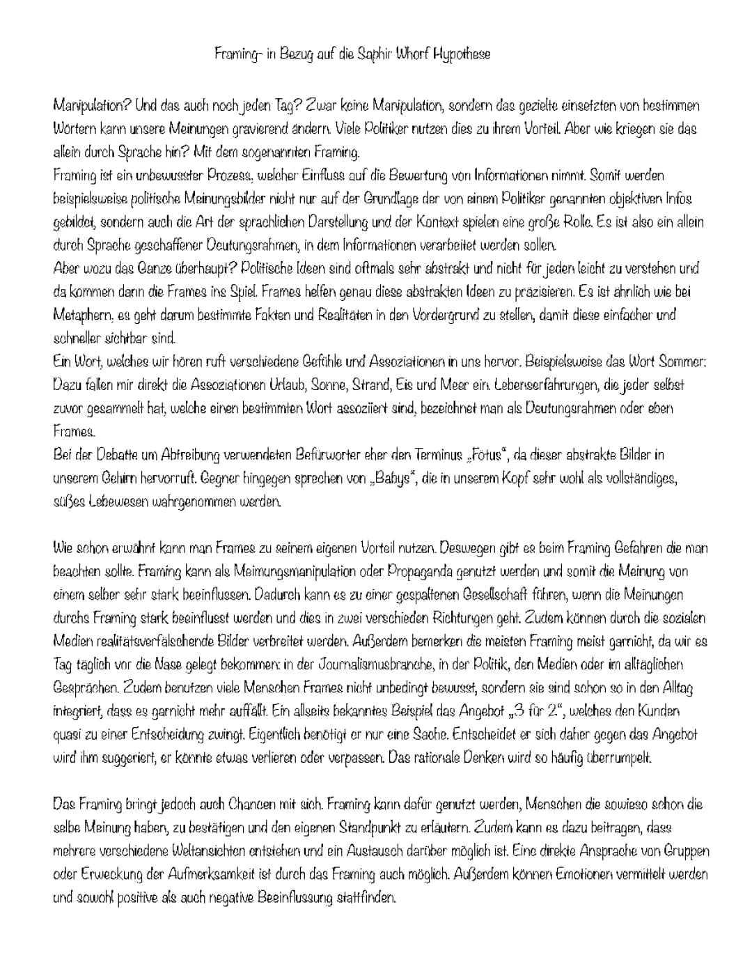 Artikel zum Framing 